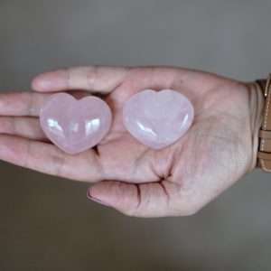 Two Rose Quartz hearts